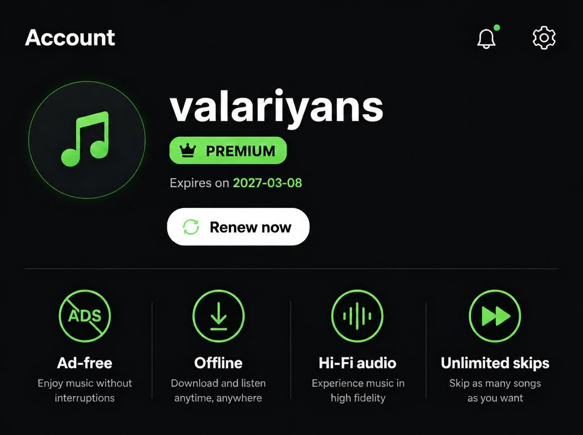 Music premium account upgraded by VAL UPGRADES