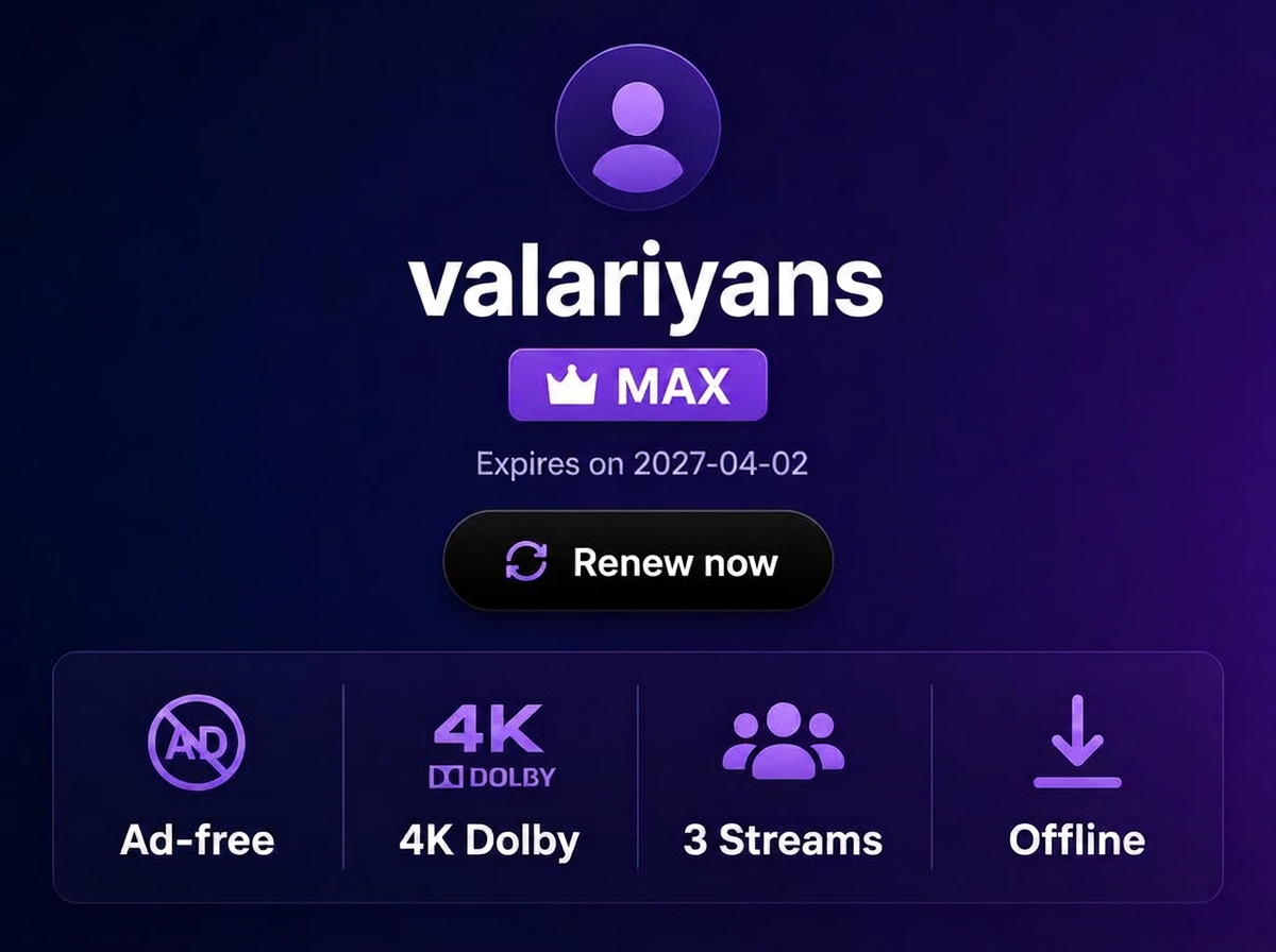 Movie streaming Max account upgraded by VAL UPGRADES